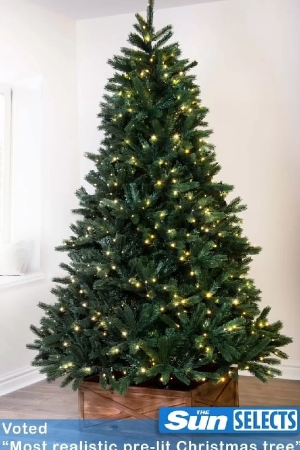 Christmas Tree World The 10ft Ultra Devonshire Fir Pre-lit With Warm White/Multicoloured Colour Change LEDs - NI/IE< Large & Giant Artificial Christmas Trees Ireland | Large & Giant Christmas Trees In Northern Ireland
