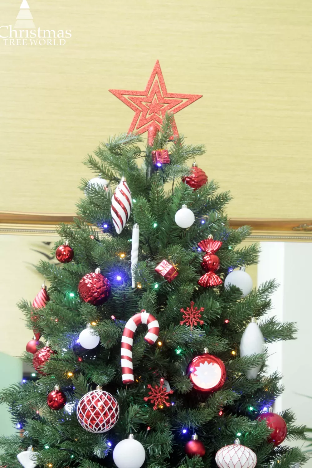 Christmas Tree World The 12ft Ultra Devonshire Fir Pre-lit With Warm White/Multicoloured Colour Change LEDs - NI/IE< Large & Giant Artificial Christmas Trees Ireland | Large & Giant Christmas Trees In Northern Ireland