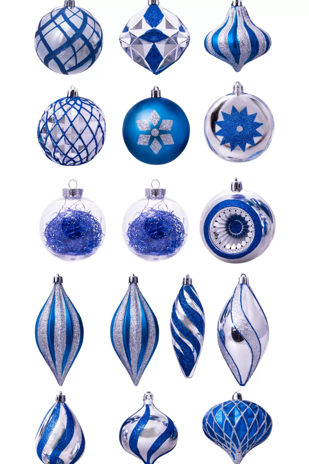 Christmas Tree World The 212pc Blue & Silver Full Heavy Coverage Bauble Set (8ft Trees)< 8 Foot Pre Lit Christmas Trees | Pre-Lit Christmas Trees