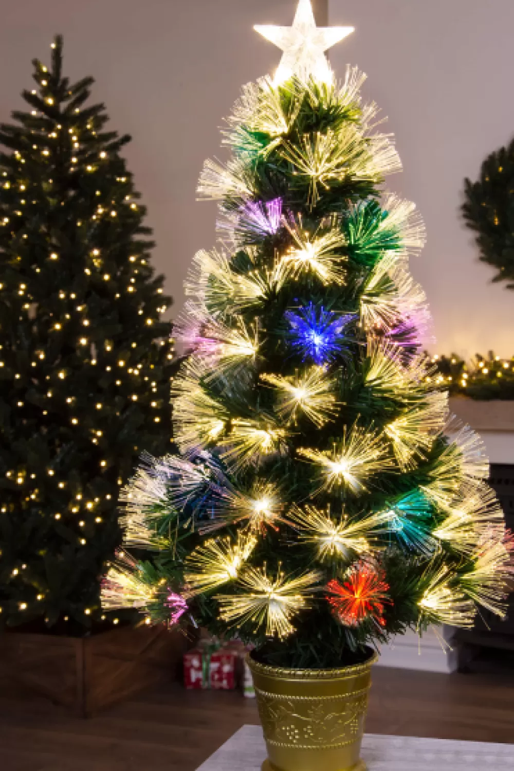 Christmas Tree World The 3ft Vesuvius Fir Fibre Optic Christmas Tree< 3 Foot Fibre Optic Trees | Small Fibre Optic Trees