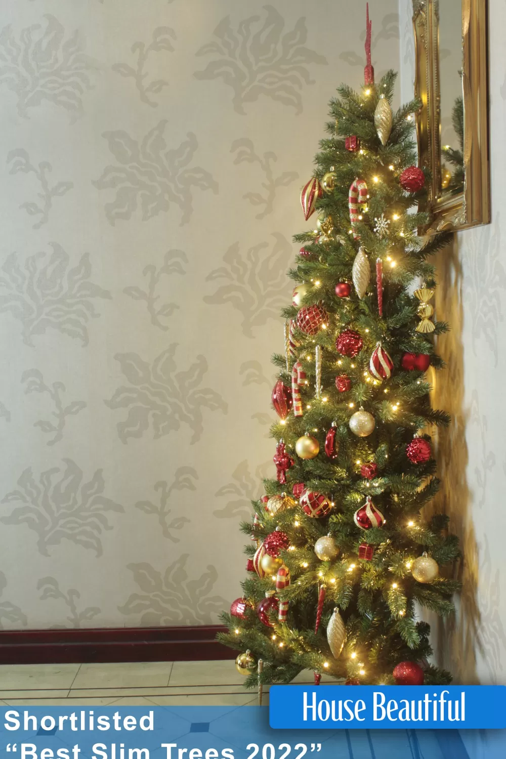 Christmas Tree World The 4ft Pre-lit Ultra Devonshire Half Tree Warm White Lights< 4 Foot Pre Lit Christmas Trees