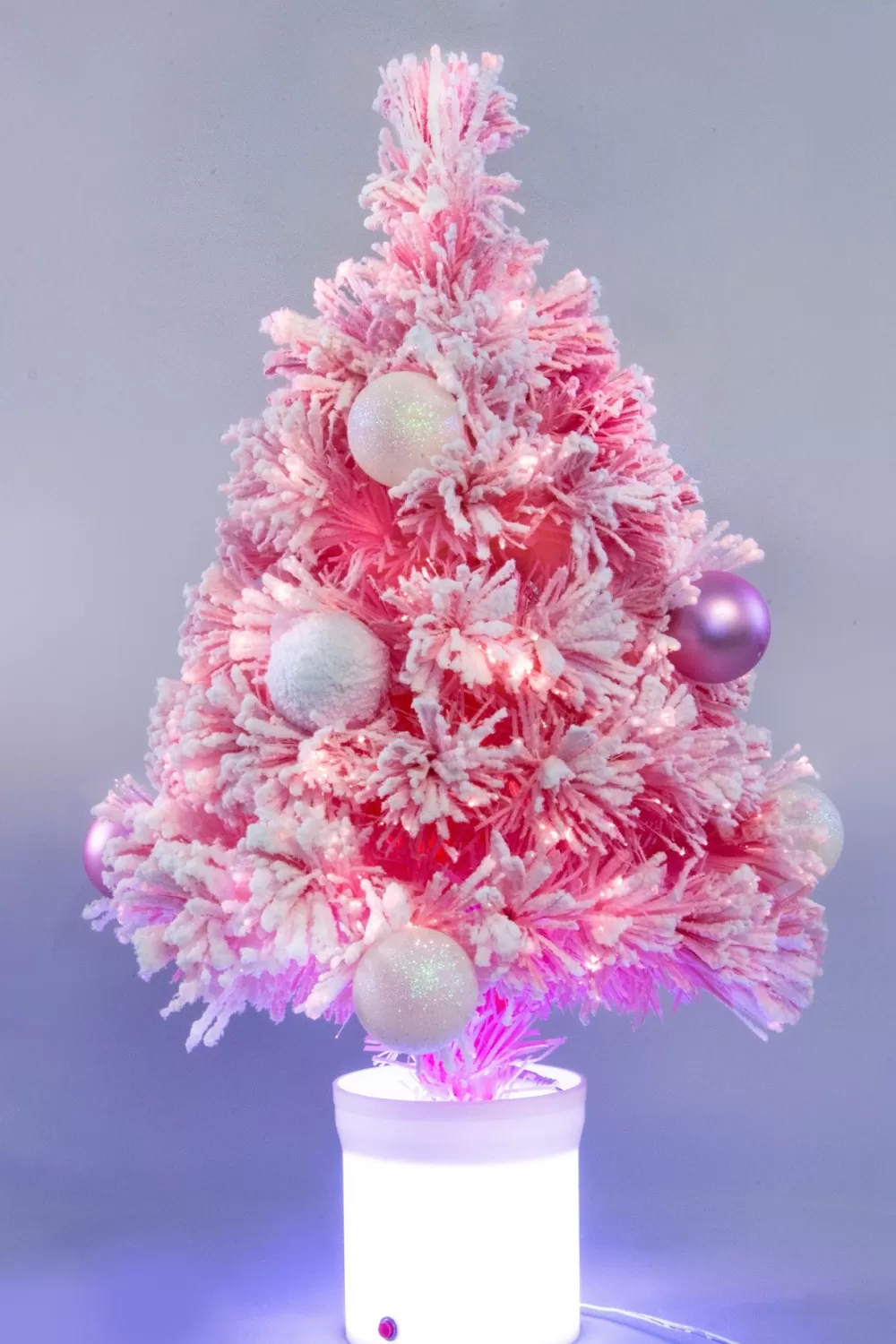 Christmas Tree World The 60cm Baby Pink LED Fibre Optic Tree< Small Fibre Optic Trees | Fibre Optic Christmas Trees