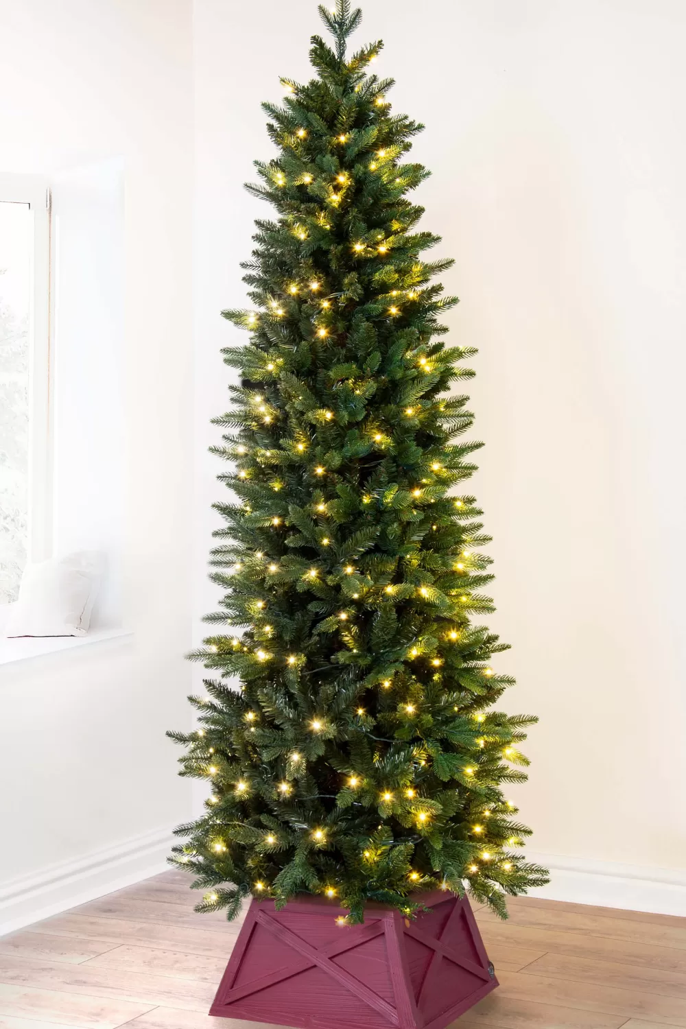 Christmas Tree World The 9ft Pre-lit Ultra Slim Mixed Pine< 9 Foot Pre Lit Christmas Trees