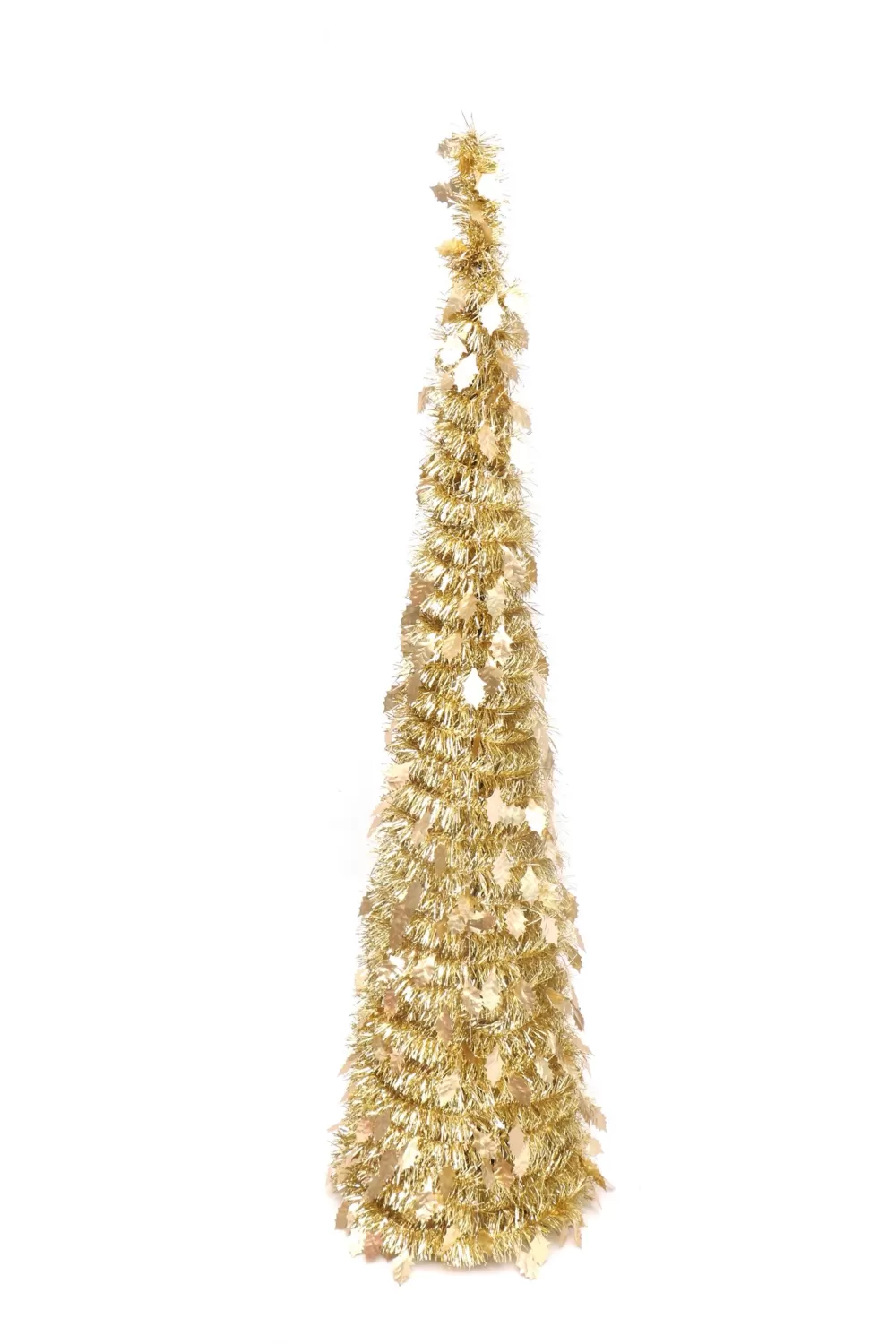 Christmas Tree World The Slim Gold Tinsel Pop Up Christmas Tree< Pop Up Christmas Trees | Unlit Christmas Trees