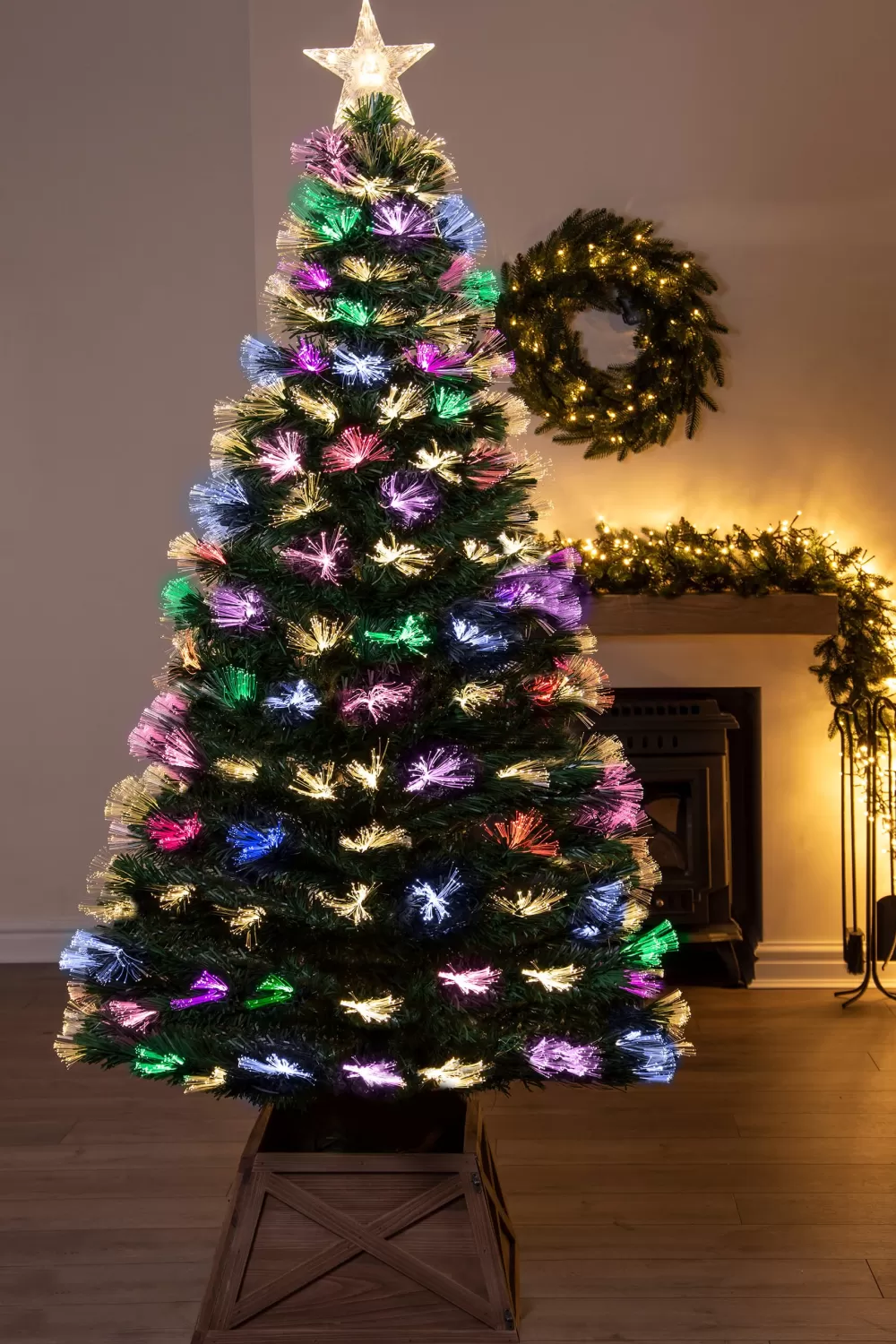 Christmas Tree World The Vesuvius Fir Fibre Optic Christmas Tree (3ft To 8ft)< Fibre Optic Christmas Trees | Pre-Lit Christmas Trees