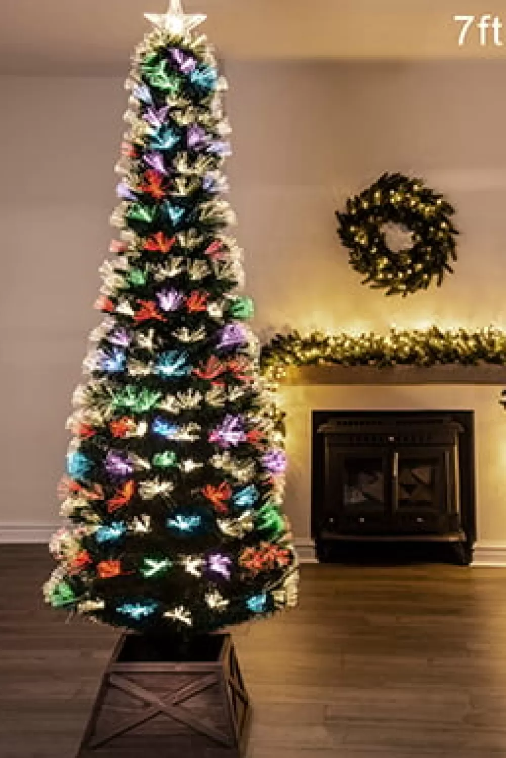 Christmas Tree World The Vesuvius Fir Fibre Optic Christmas Tree (3ft To 8ft)< Fibre Optic Christmas Trees | Pre-Lit Christmas Trees