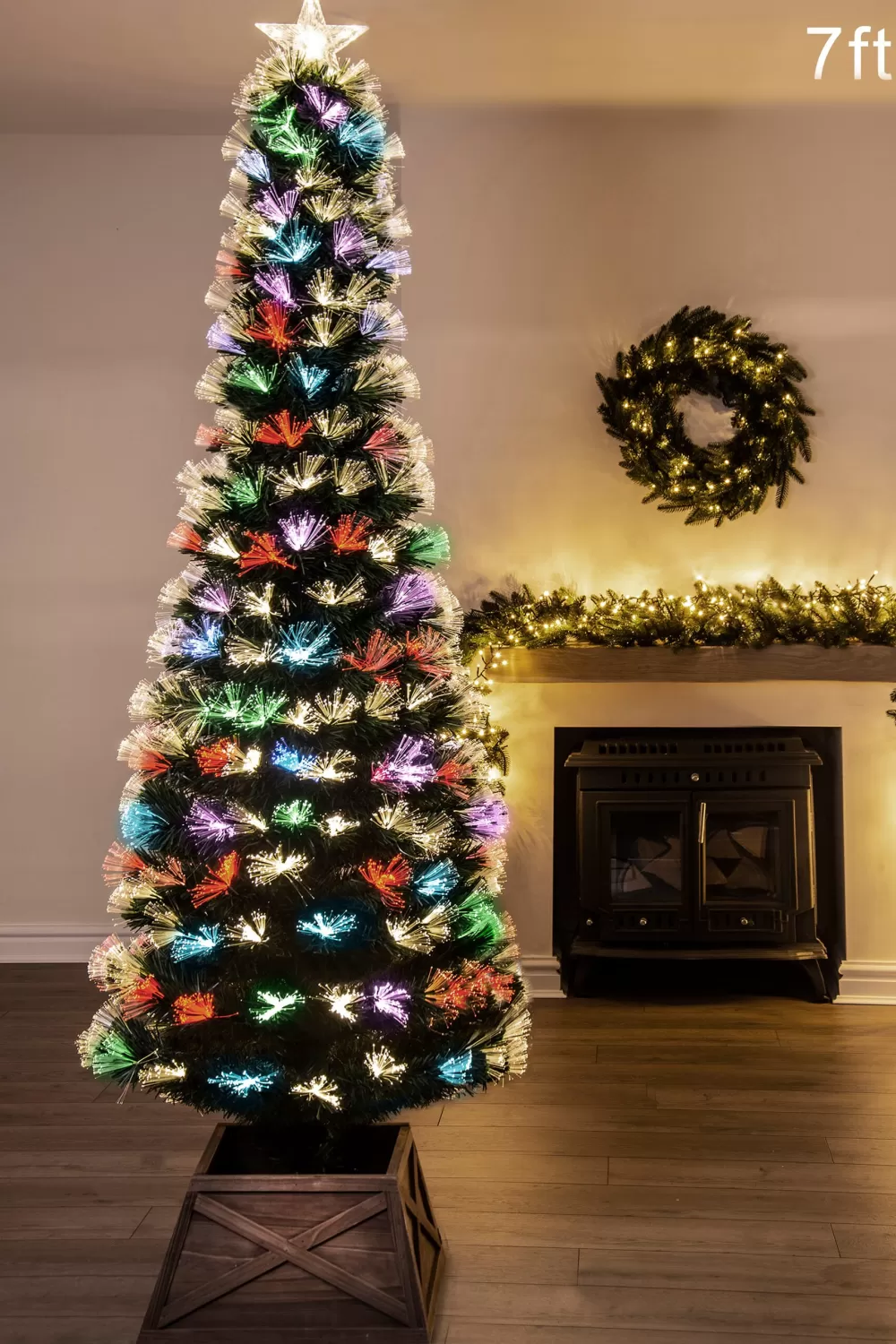 Christmas Tree World The Vesuvius Fir Fibre Optic Christmas Tree (3ft To 8ft)< Fibre Optic Christmas Trees | Pre-Lit Christmas Trees