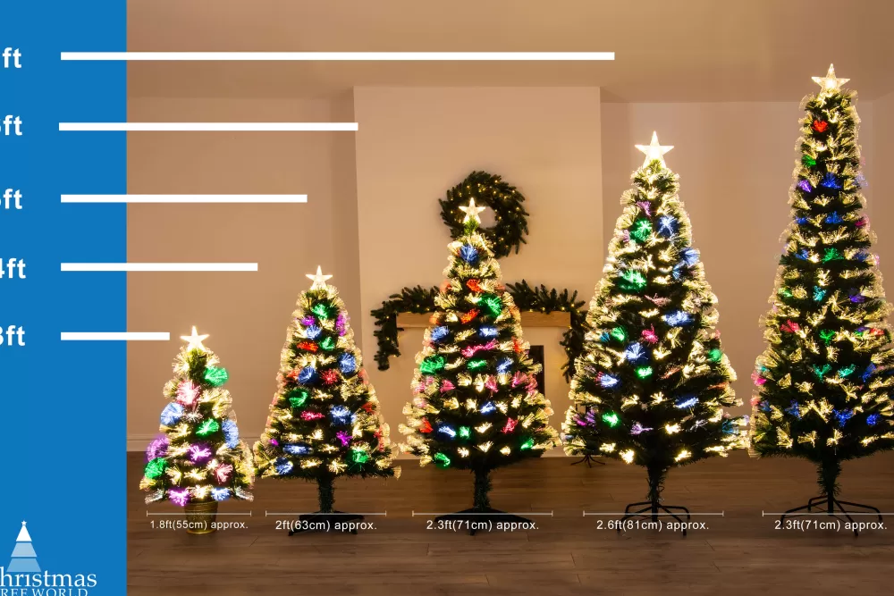 Christmas Tree World The Vesuvius Fir Fibre Optic Christmas Tree (3ft To 8ft)< Fibre Optic Christmas Trees | Pre-Lit Christmas Trees