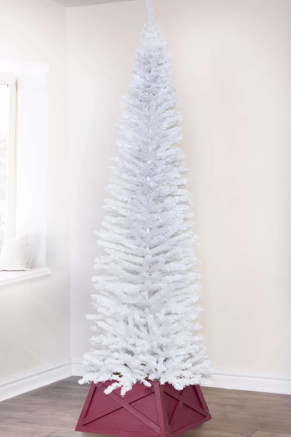 Christmas Tree World The White Italian Pencilimo Tree< Unlit Christmas Trees